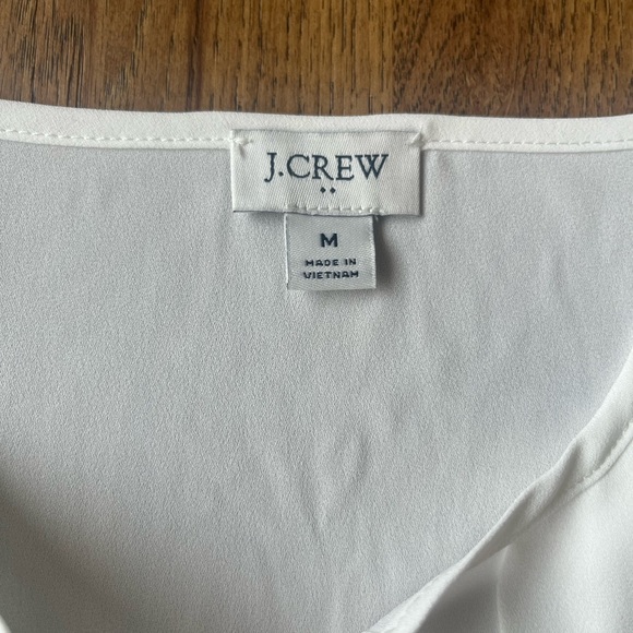 J. Crew‎ Sleeveless White Pleated Necktie Blouse Women’s Sz M Business Classic - Picture 4 of 8